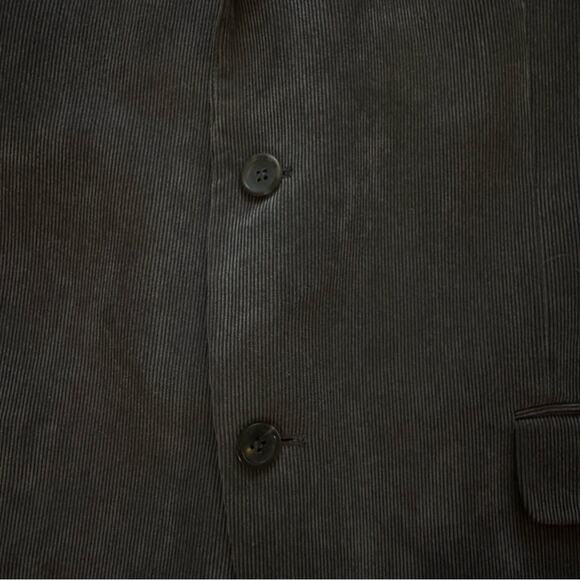 Geoffrey Beene gray corduroy two button blazer jacket size 44R
 b34 - Picture 4 of 5